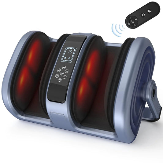 Shiatsu Foot & Calf Massager with Compression & Heating Deep Tissue Kneading Improves Circulation Helps Plantar Fasciitis Massage Foot Calf Arms Gift for Woman and Man Fit Up to Feet Size 14